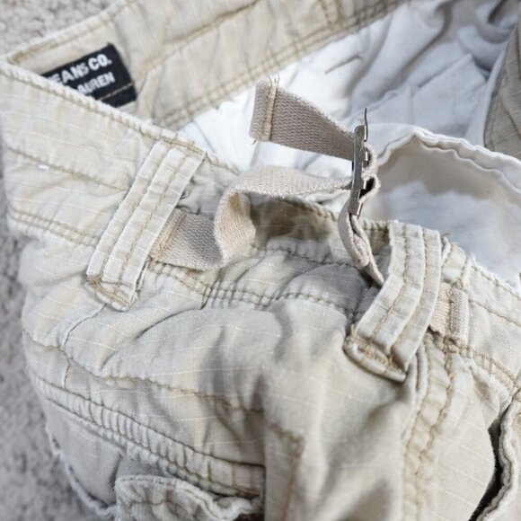 Polo Jeans Ralph Lauren Pants 30 Beige Cargo Ripstop Side Adjusters - Picture 11 of 13